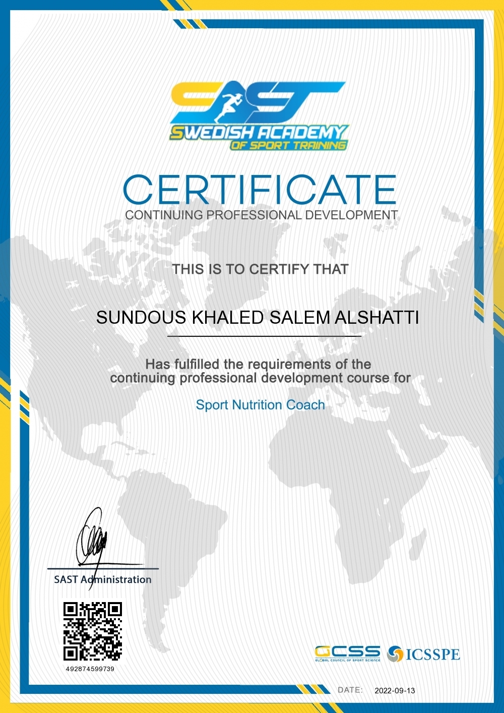 SUNDOUS KHALED SALEM ALSHATTI